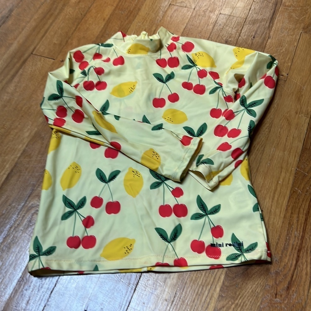 Mini Rodini Kid’s Yellow and Red Swim Top Size 8-9y